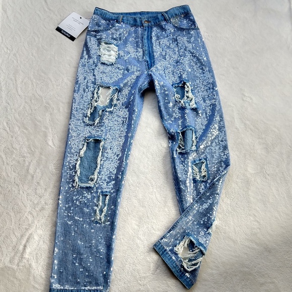 ashish sequin jeans